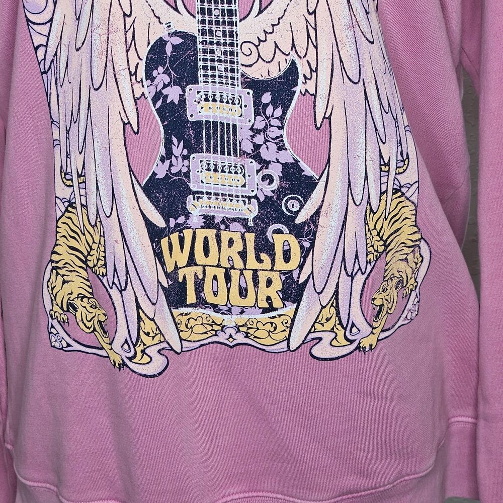 Zutter Rock N Roll Graphic Sweatshirt Pink Pullover 100% Cotton Size S/M - Picture 3 of 7